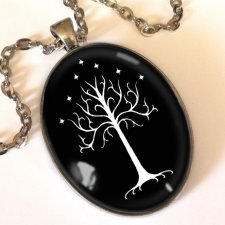 Drzewo gondoru - owalny medalion z łańcuszkiem - Egginegg