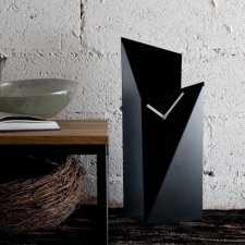 Zegar biurkowy geometryczny metalowy czarny TOWER