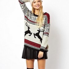 ASOS 38 ciepły świąteczny sweter w renifery