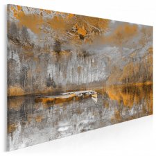 Obraz na płótnie - PEJZAŻ JEZIORO POMARAŃCZOWY - 120x80 cm (30702)