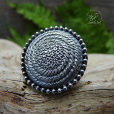 Silver Button Ring