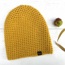 czapka z wełny merynosów żółta