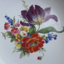 furstenberg west germany półgłęboki talerz kwiatowo zdobiony - dekoracyjny  w pełni użytkowy