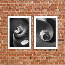2 plakaty - Architektura 50x70 cm - Schody -czarno-białe