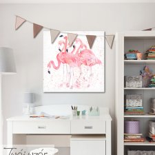 Obraz na płótnie - Flamingi - 50 x 50