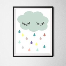 Plakat A4 deszczowa chmurka