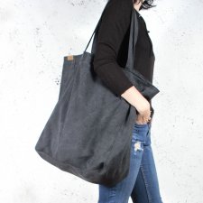Big Lazy bag torba czarna na zamek / vegan / eco