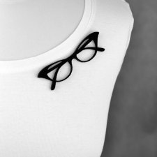Broszka filcowa okulary złożone "kocie oko"