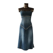 Niebieska Sukienka Dżinsowa 40 L