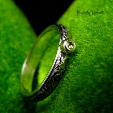 Pierścień z Oliwinem- Olive - Oliwin Srebro