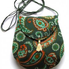 torebka mini - wzorzyście w zieleni -