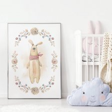 Plakat dla dziecka pokój dziecka - uszatek króliczek 50 x 70 cm