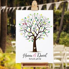 50x70 cm - Duże Drzewo Wpisów gości weselnych - Plakat