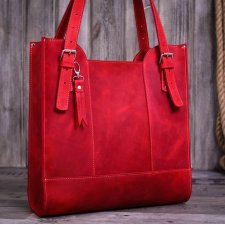 Ręcznie robiona skórzana torebka czerwona, czerwona skórzana torebka, damska skórzana torebka, skórzane torby, skórzana torba na ramię, torebki