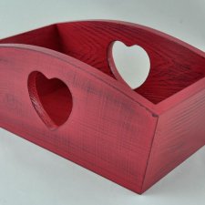 Drewniany praktyczny pojemnik z sercem