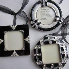 past times  three set art deco frames - biżuteryjne emaliowane eleganckie  ramki na zdjęcie