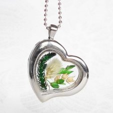 kwiatowe terrarium :: naszyjnik medalion serce serduszko