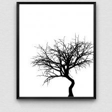 Plakat A4 czarne drzewo