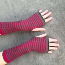 pasiaste rękawiczki - mitenki w paski