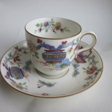 Royal Worcester starej daty  szlachetna porcelana ręcznie malowana filiżanka do espresso i spodeczek