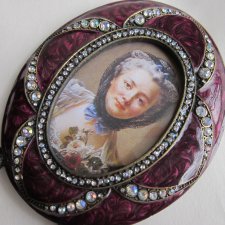 Biżuteryjna emaliowana ramka na zdjęcie -urocza niespotykanana wiktoriańska