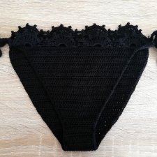 Szydełkowe bikini czarne dół S