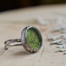 Green - pierścionek z prawdziwym mchem