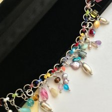 Charmsy i Srebro ❀ڿڰۣ❀ Kolorowa bransoleta ❀ڿڰۣ❀ Murano, perły, kamienie półszlachetne