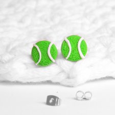Kolczyki sztyfty -piłka tenisowa