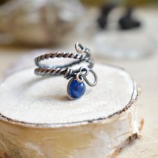 Blue sea - pierścionek regulowany z miedzi