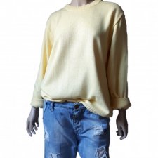 Klasyczny oversize sweter żółty M L ciepły