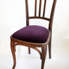 Krzesło vintage, krzesło retro, Aksamitny Bakłażan.