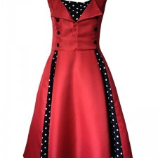 Czerwona sukienka retro w groszki 50s lata 50-te