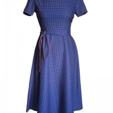 Niebieska sukienka retro pin-up 50s lata 50-te