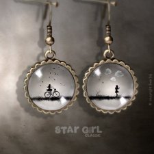 Star Girl Classic, Obłoki/Rower - kolczyki krótkie