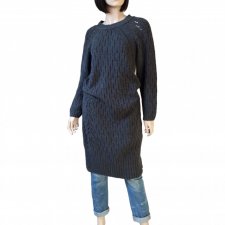 Reserved M grafitowy sweter maxi sukienka