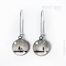 Star Girl Classic Rower,Obłoki - długie kolczyki dark silver