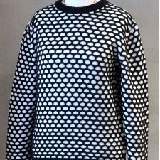Sweter H&M bawełna wzór 3D op-art XS S