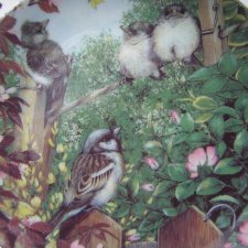 coalport garden visitors lekcja latania kolekcjonerski talerz porcelanowy z certyfikatem autentyczności