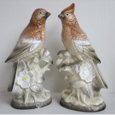 Dobrana para - fakturowe- ręcznie malowane ptasie figurki w duecie