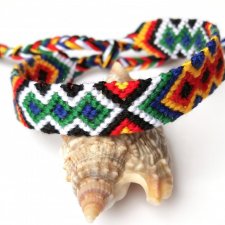 Rzeczywistość - ręcznie pleciona bransoletka przyjaźni, bawełna, aztecka bransoletka etniczna, podstawowe kolory