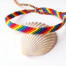 Tęcza LGBT - ręcznie pleciona bransoletka przyjaźni, bawełna, symbol LGBT Pride Rainbow