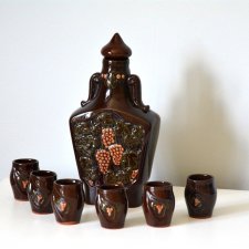 Karafka ceramiczna i kieliszki