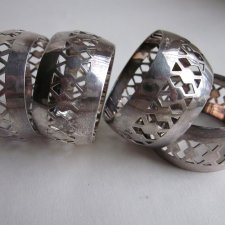 EPNS Angielski komplet cztery ażurowe  platerowe serwetniki srebrzone eleganckie