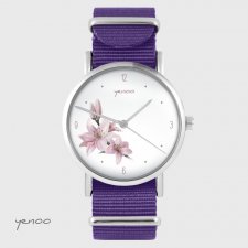 Zegarek - Lilia - fioletowy, nylonowy