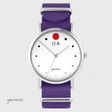 Zegarek - Japonia - fioletowy, nylonowy