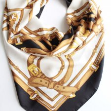 Exclusive silk 100% scarf vintage chains belts