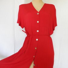 sukienka długa, zapinana,czerwona