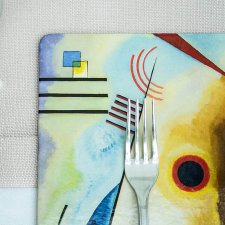 Zestaw 4 dużych podkładek na stół. Kandinsky "Żółty, czerwony, niebieski"