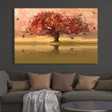 Obraz na płotnie do salonu abstrakcujne drzewo format 120x80cm 02479
